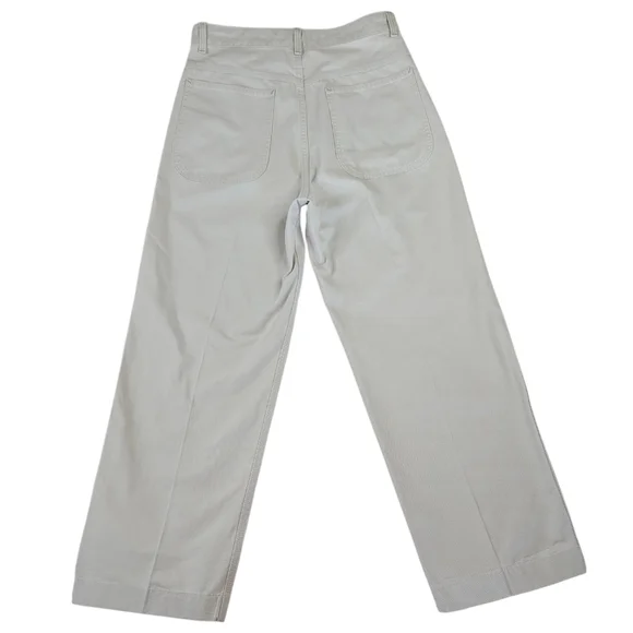 Buck Mason Womens Pants Size 29 Beige 100% Cotton Chinos Wide Leg High Rise - Picture 2 of 12